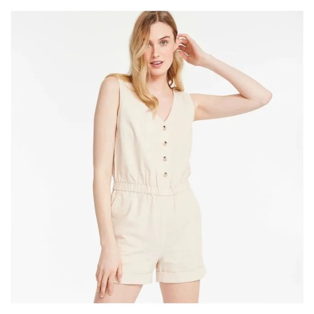 Sleeveless Cream Jumpsuit